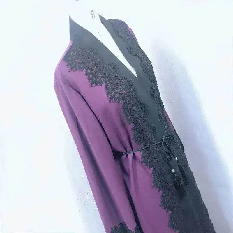 Arab  Women's Lace Dress Cardigan Robe