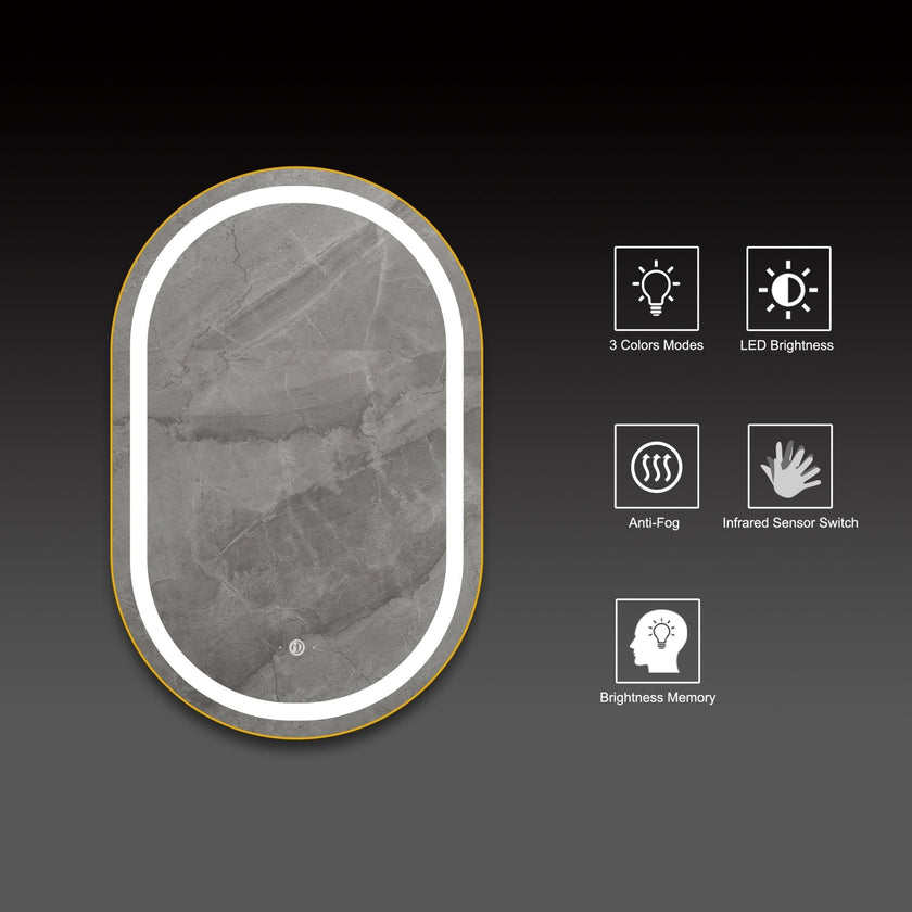Arco Sense LED Mirror – Copper-free Tempered Glass  HD Silver Mirror Dimming