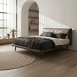 Aries Minimalist Brown Faux Leather Bed