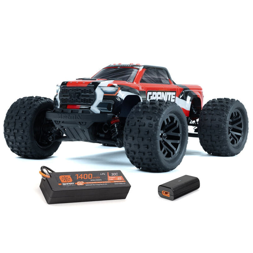 ARRMA 1/18 GRANITE GROM 4X4 RTR Brushed Monster Truck (Battery & Charger Included) - Red