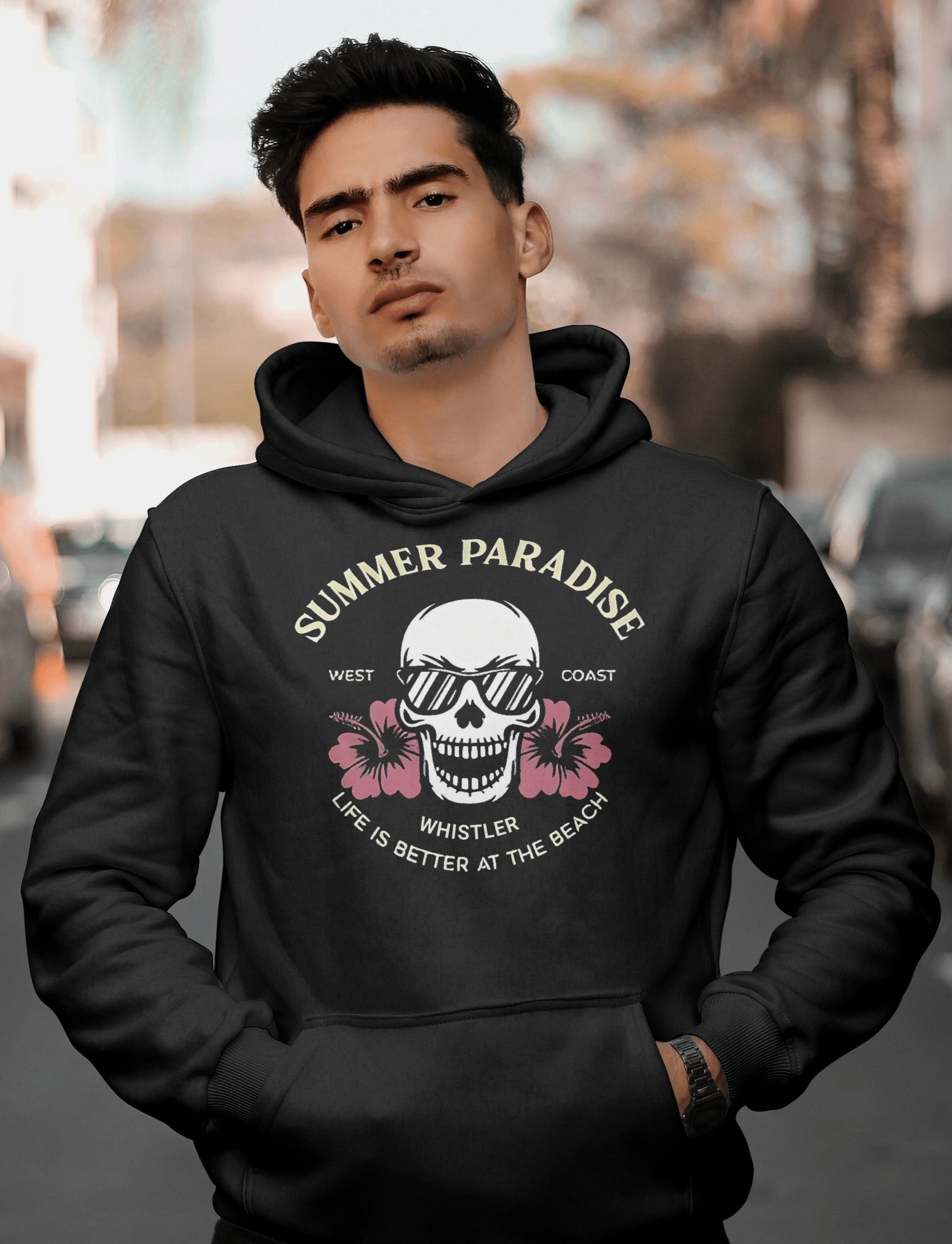 T-Shirt Or Sweatshirt Summer Skull  Beach Theme 2 - Can Change Bottom .