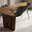 Artisan Crafted Walnut and Marble Office Desk