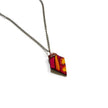 Artisan Painted Pendant in Maroon & Mustard Yellow