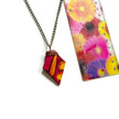 Artisan Painted Pendant in Maroon & Mustard Yellow