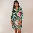 Peony & Pot Half Sleeve Mini Dress