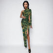 Big Buds One-Shoulder Slit Maxi Dress