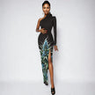 Blue Dream One-Shoulder Slit Maxi Dress