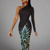 Blue Dream One-Shoulder Slit Maxi Dress