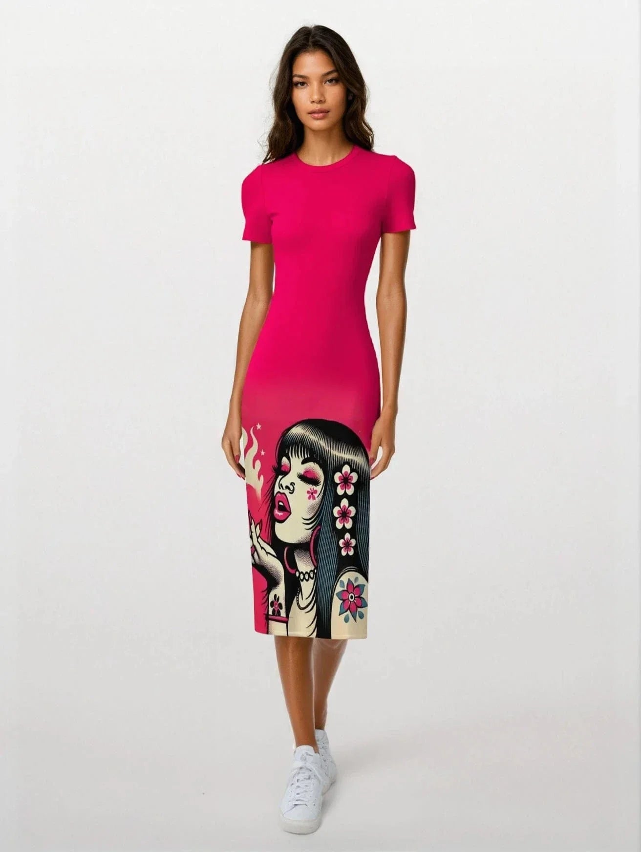 Pink Diesel midi bodycon dress