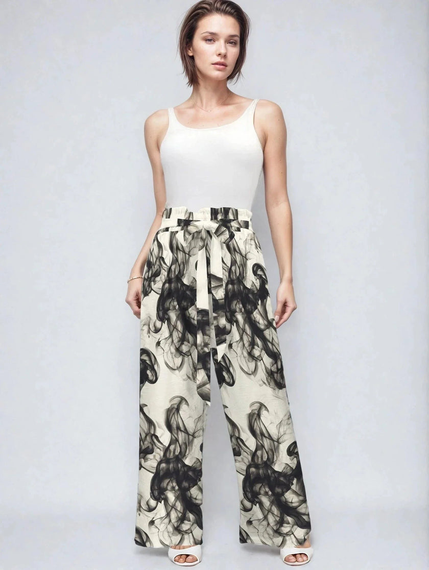 Smokey Strappy Wide Leg Pants with Pockets