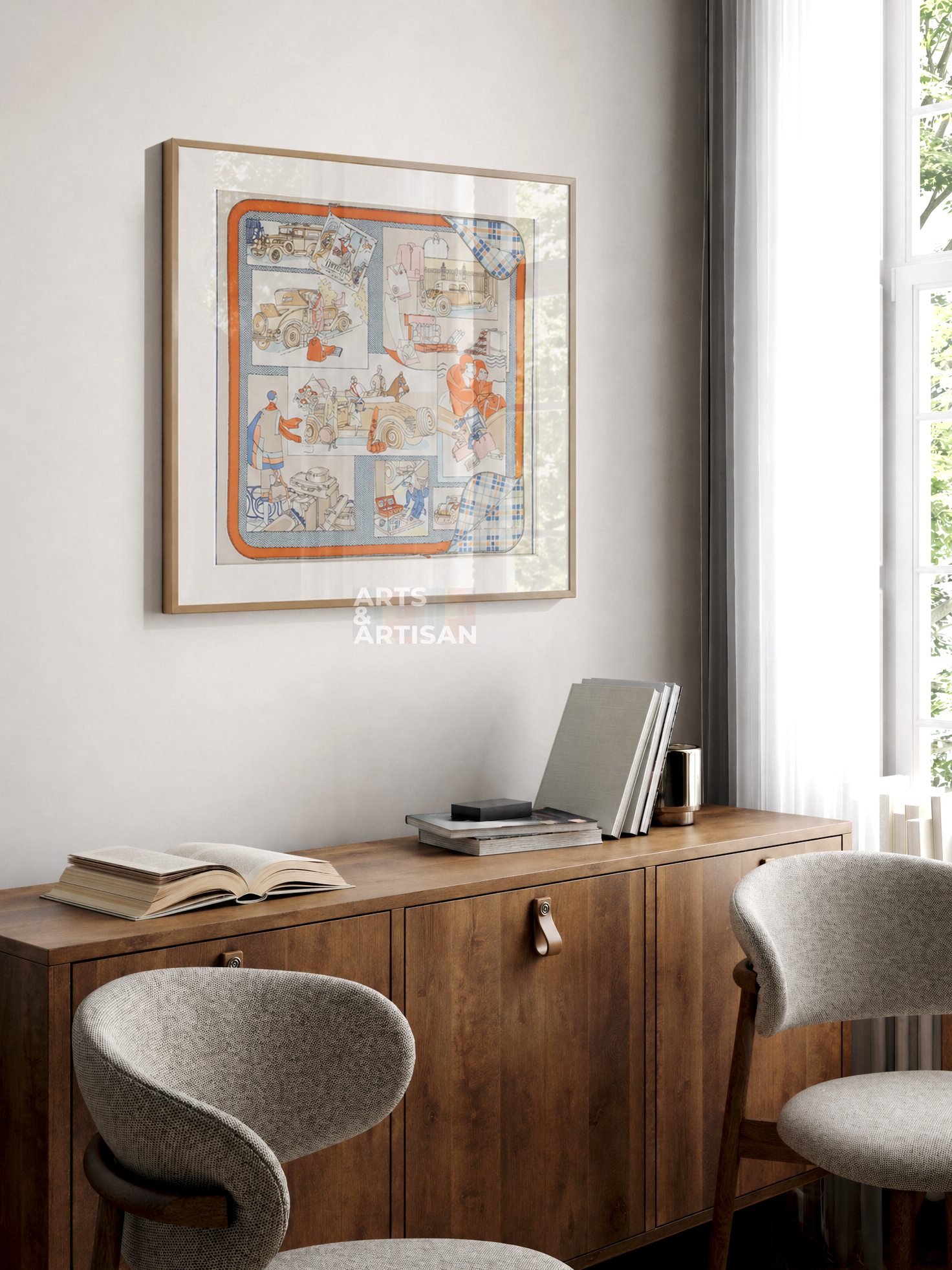 Scarf 70 | Scarf Frame in Bronze | Hermès Scarf Frame | Silk Scarf Frame