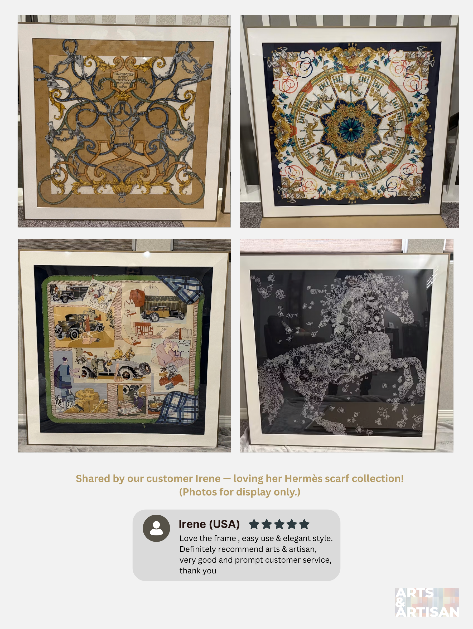 Scarf 90 | Scarf Frame in Black | Hermès Scarf Frame | Silk Scarf Frame
