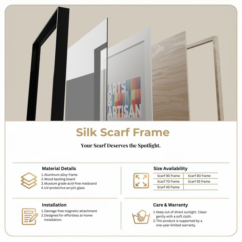 Scarf 70 | Scarf Frame in Black | Hermès Scarf Frame | Silk Scarf Frame