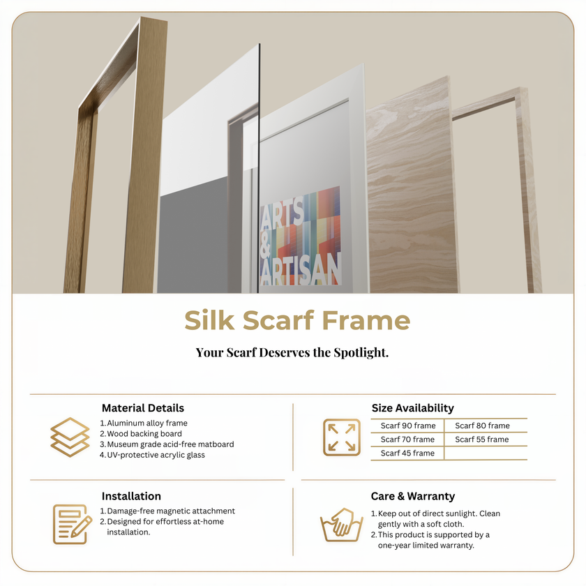 Scarf 90 | Scarf Frame in Bronze | Hermès Scarf Frame | Silk Scarf Frame