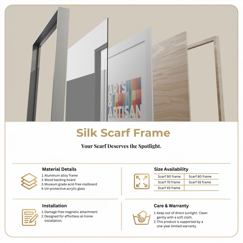 Scarf 70 | Scarf Frame in Silver | Hermès Scarf Frame | Silk Scarf Frame