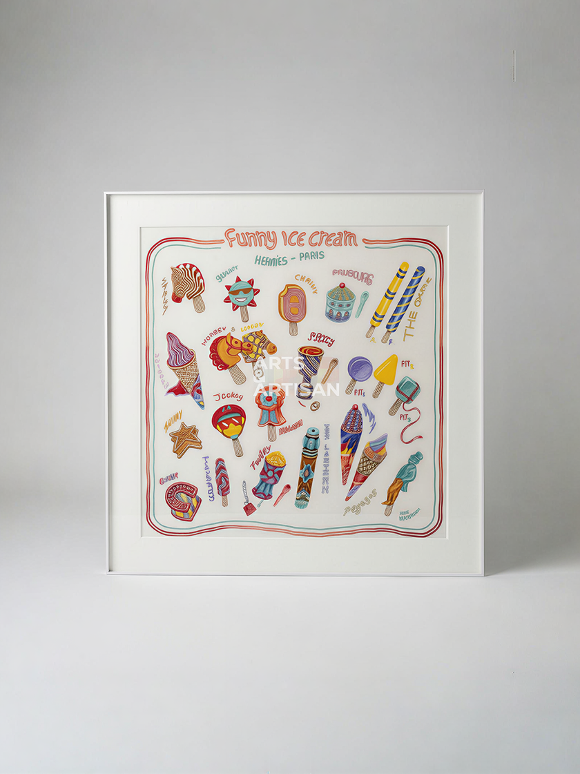 Scarf 70 | Scarf Frame in White | Hermès Scarf Frame | Silk Scarf Frame