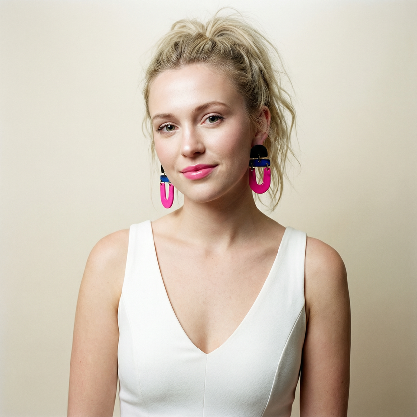 Colorful Artsy Statement Earrings Post or Clip On- 