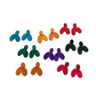 Red Asymmetric Arch Earrings Post or Clip On- 