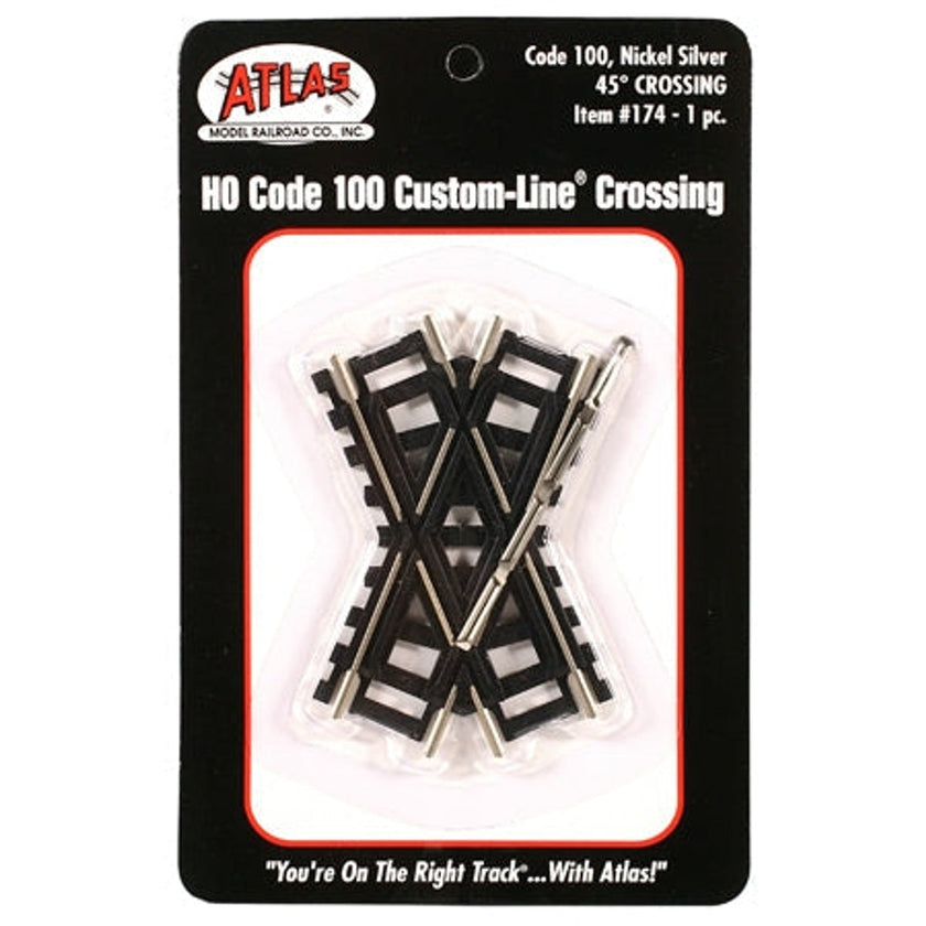 Atlas 174 HO Code 100 Custom-Line Crossing 45-Degree 3