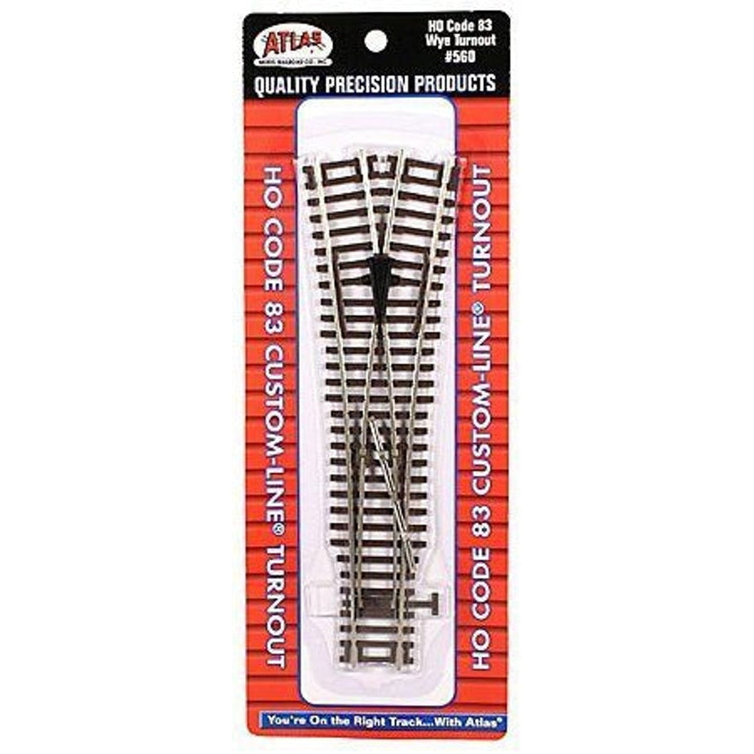 Atlas 560 HO Code 83 Customline Wye Turnout Brown Ties Nickel Silver NIB
