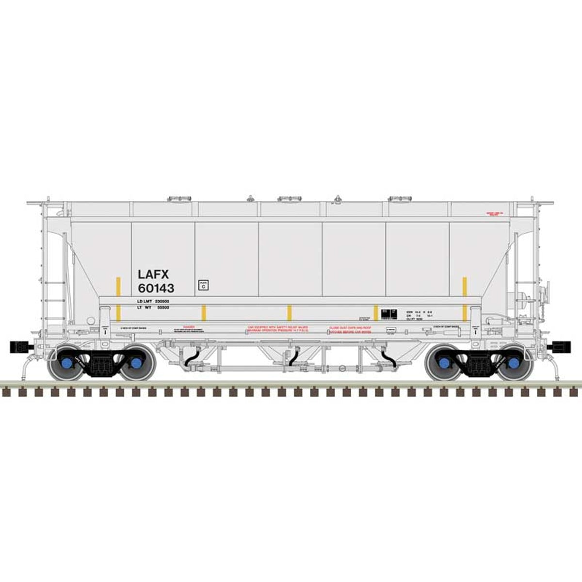 Atlas HO Trinity 3230 3-Bay Covered Hopper LAFX #60143