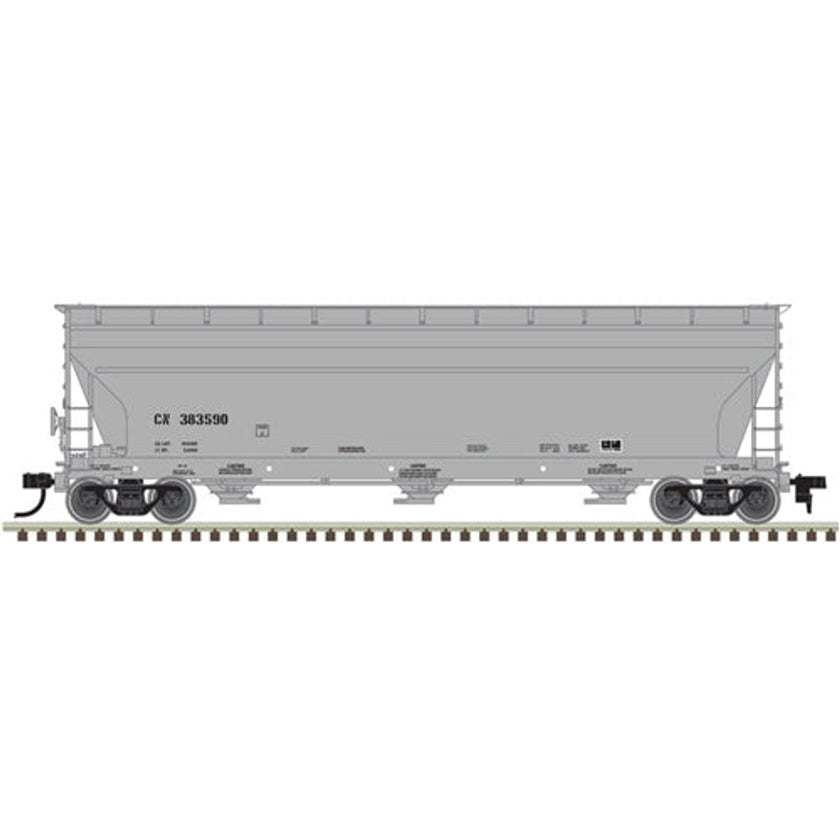 Atlas Master Line 20005527 HO ACF 4650 Centerflow Covered Hopper Pre-1971 Version Canadian National CN #385580 Gray Reporting Marks Only NIB RTR