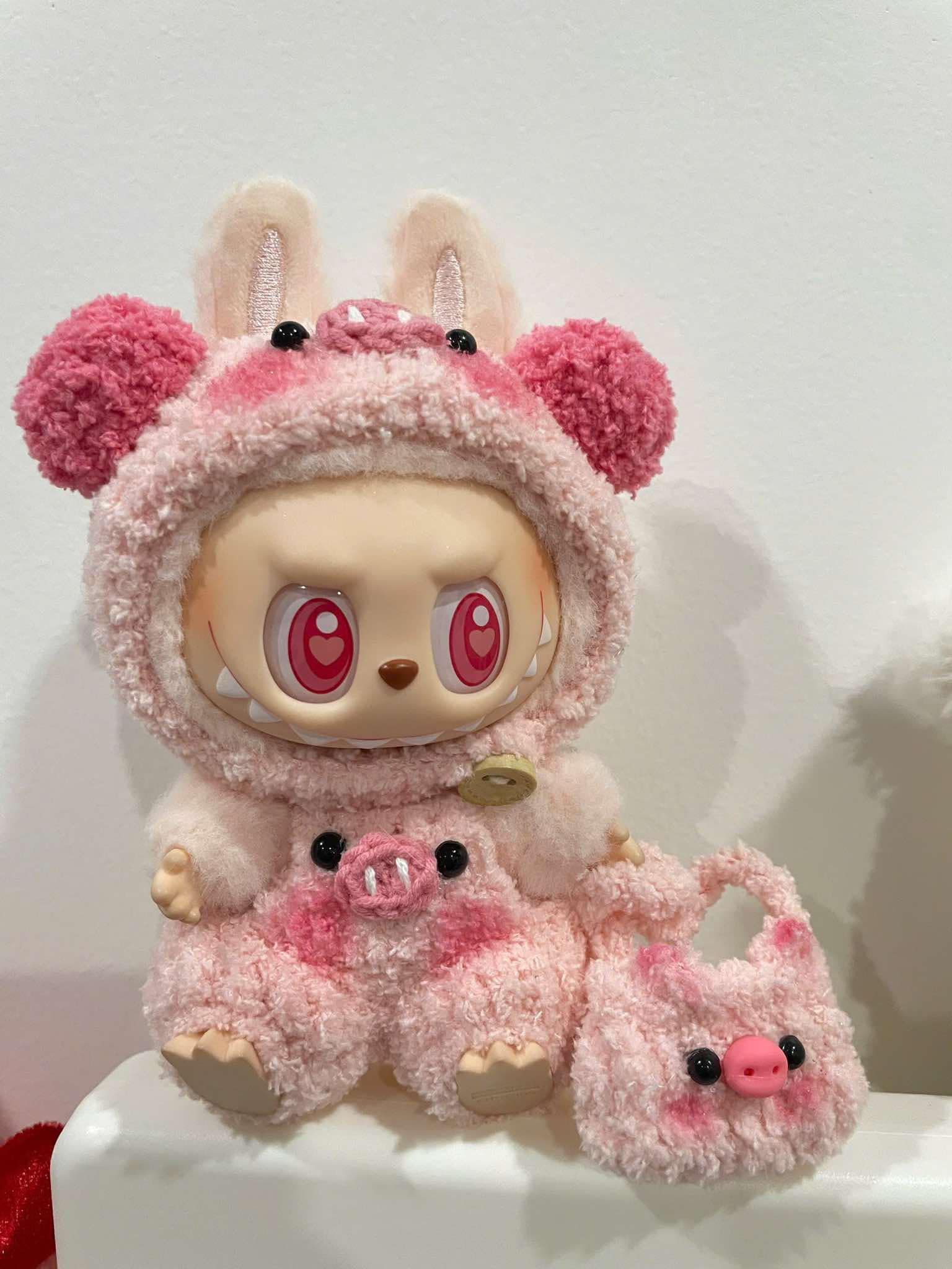 Handmade Labubu Outfit – Pink Piggy Edition