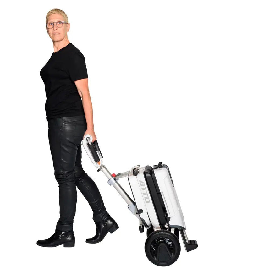 Moving Life ATTO Mobility Scooter with Cushion & Mobile Holder | Foldable Travel Scooter Bundle Canada