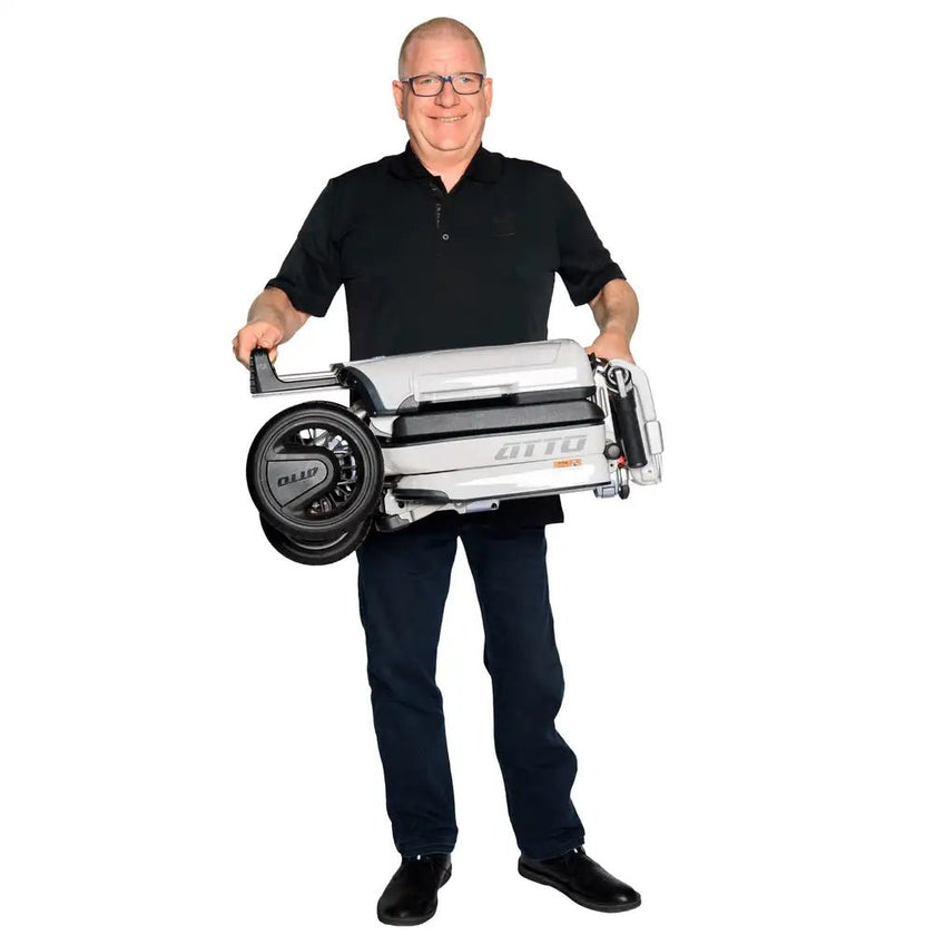 Moving Life ATTO Mobility Scooter with Cushion & Mobile Holder | Foldable Travel Scooter Bundle Canada