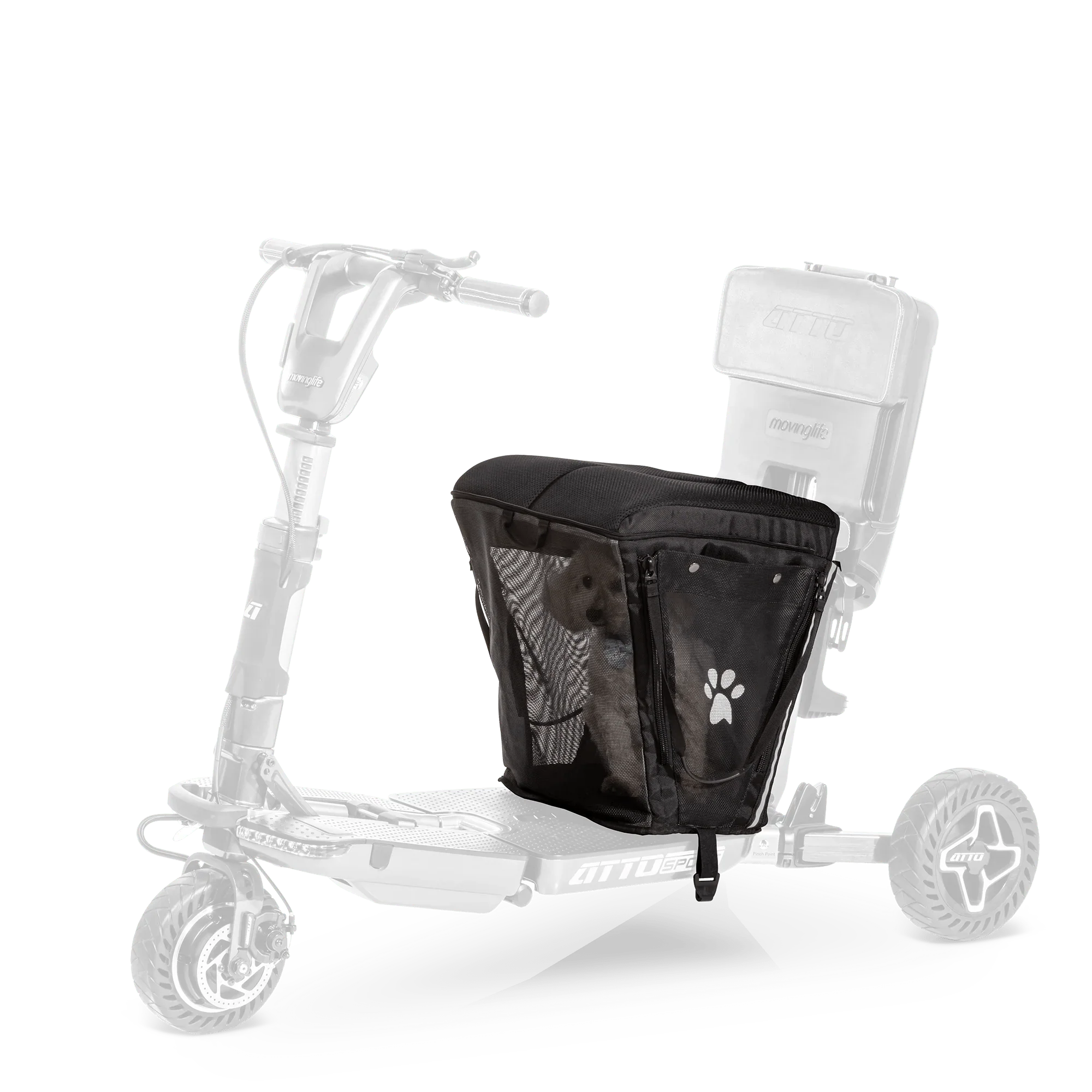 Moving Life ATTO Pet Carrier & Cushion Black 600-004840 | 40L Scooter Accessory Canada