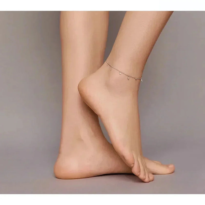 The Minimalist 925 Sterling Silver Tassel Anklet