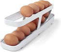 Egg Dispenser For Kitchen Gadgets - Automatic Scrolling Egg Rack Holder Storage - Box Egg Basket Container Organizer Rolldown Refrigerator,