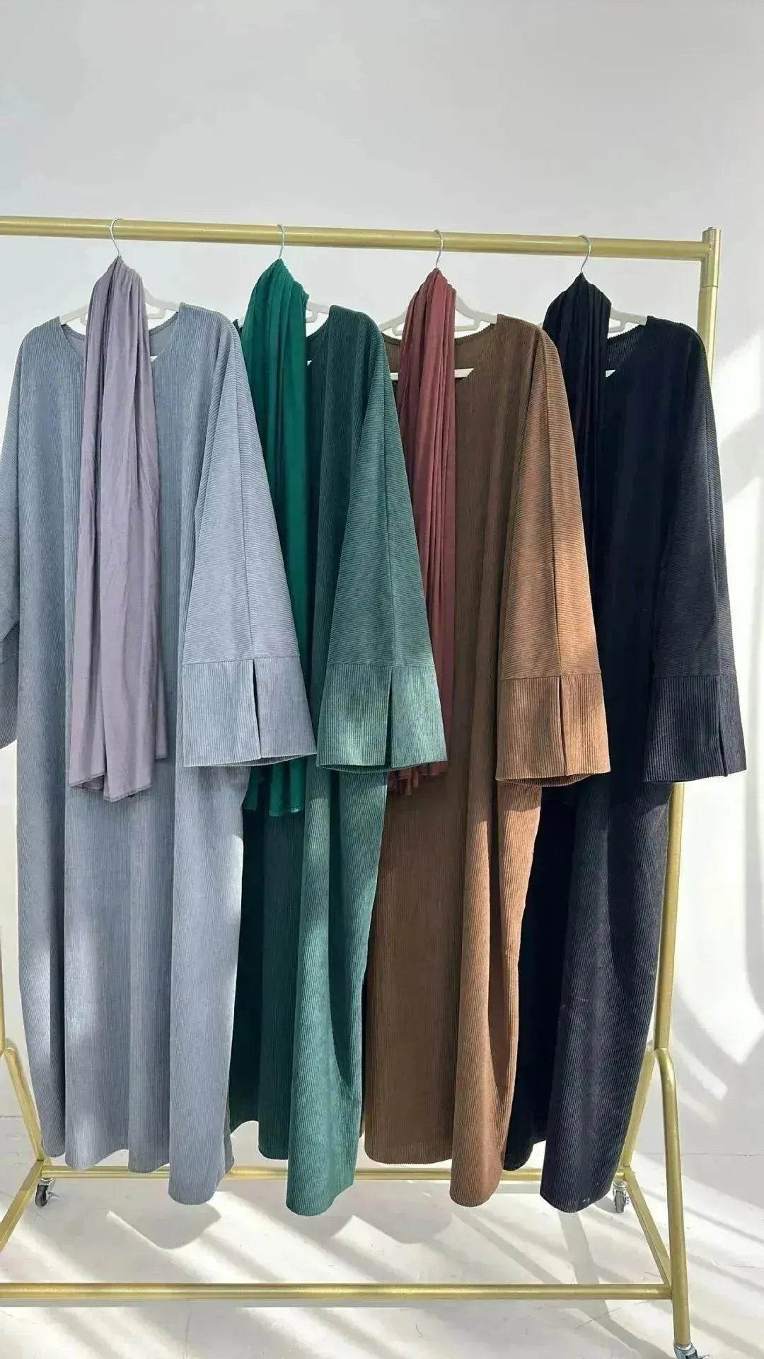 Autumn And Winter Casual Cardigan Abaya Dress for Arab Dubai Turkey Middle East Women