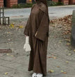 Autumn And Winter Casual Cardigan Abaya Dress for Arab Dubai Turkey Middle East Women