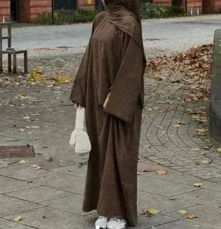 Autumn And Winter Casual Cardigan Abaya Dress for Arab Dubai Turkey Middle East Women