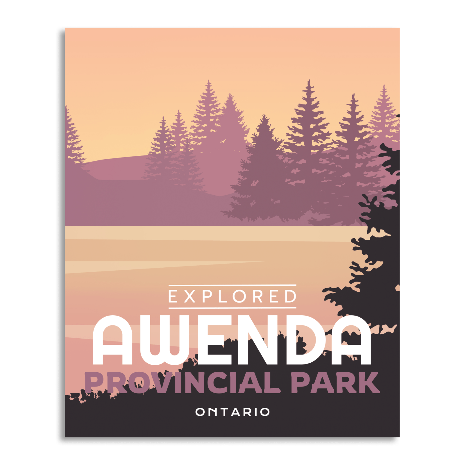 Awenda Provincial Park 'Explored' Poster, Canada Parks