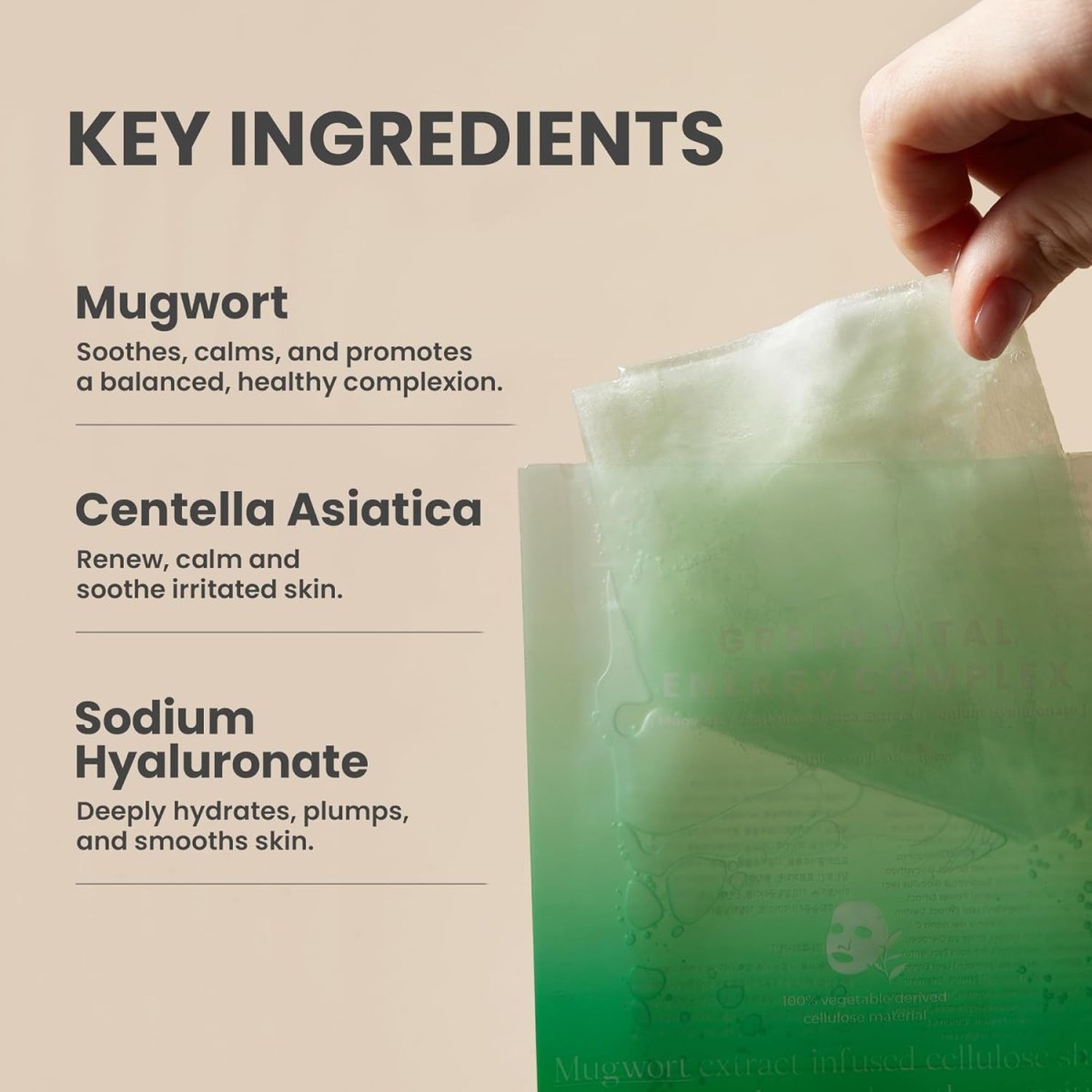Axis-y Mugwort Green Vital Energy Complex Sheet Mask 27ml