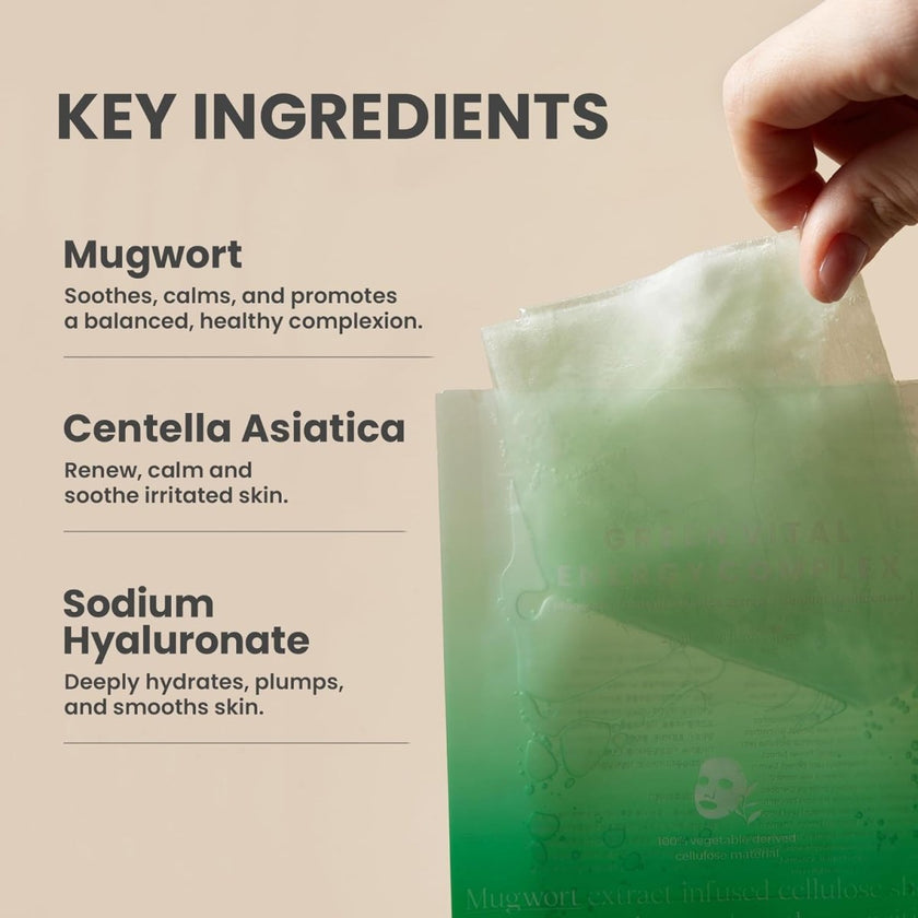 Axis-y Mugwort Green Vital Energy Complex Sheet Mask 27ml