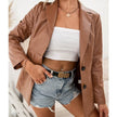 Fashion PU Leather Jacket Leather Blazer jacket Women