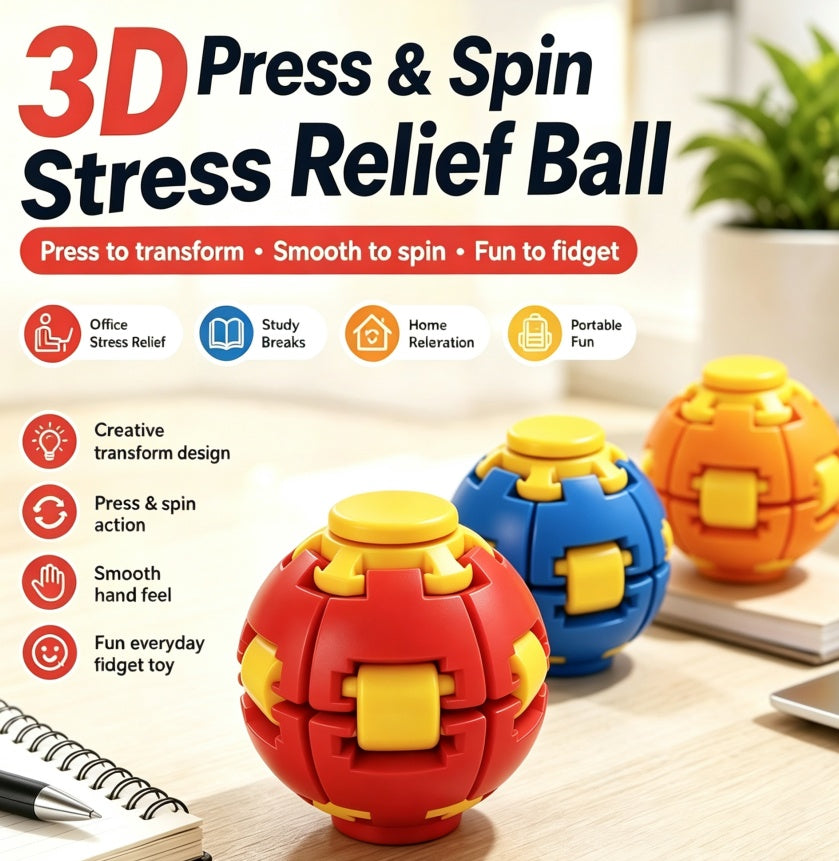 HelixCore 3D Printed Spiral Fidget Ball – Stress Relief Finger Spinner Toy | Canada & USA