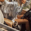 Women Fashion Long sleeve Tassel Sequin top jacket Y2K cropped jacket