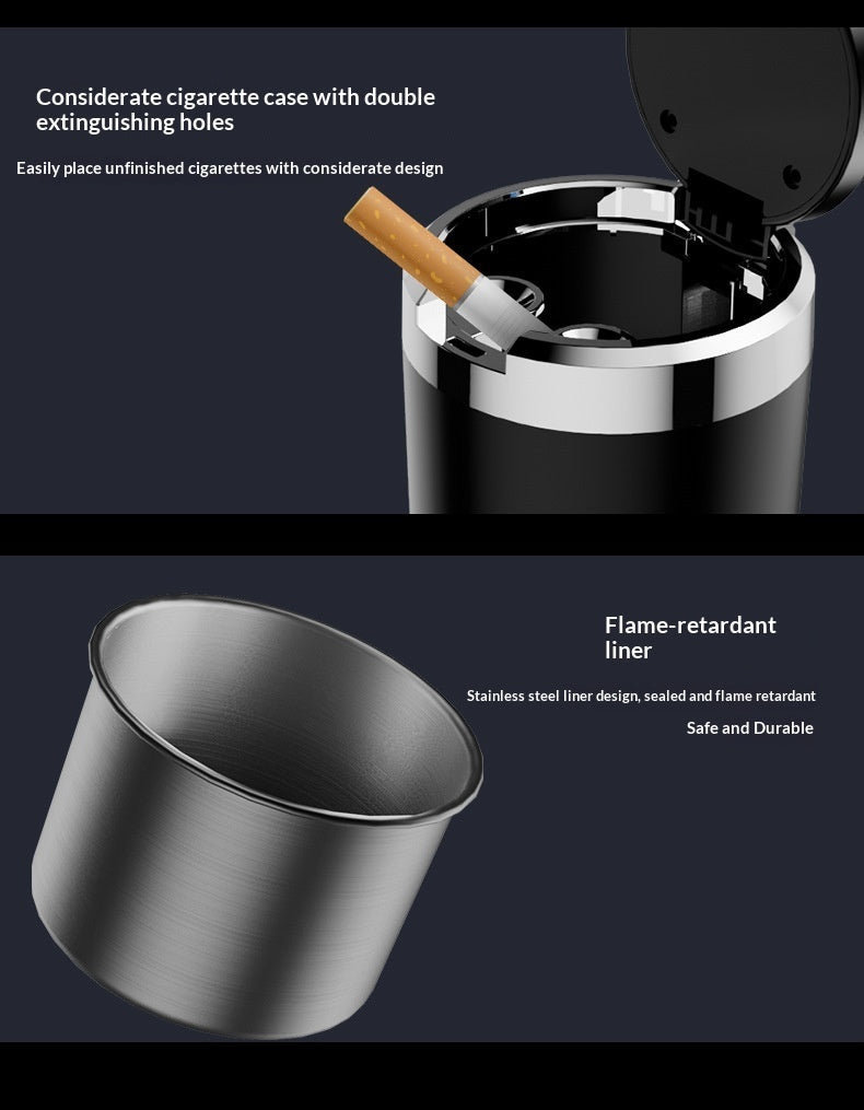 Car Ashtray with Lid for Cup Holder – Smokeless Car Ashtray for Canada & USA | No-Spill Auto Ashtray