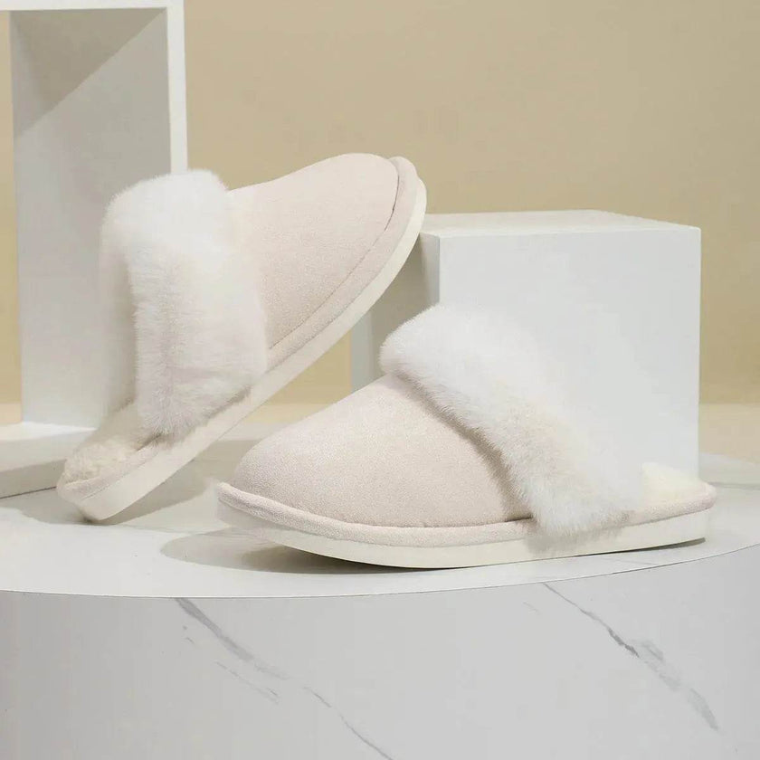 Winter Warm Plush Slippers for Women and Men, Non-Slip Fuzzy House Shoes