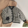 Elegant Cotton-padded All-matching Children's Baby girl Plaid Jacket top