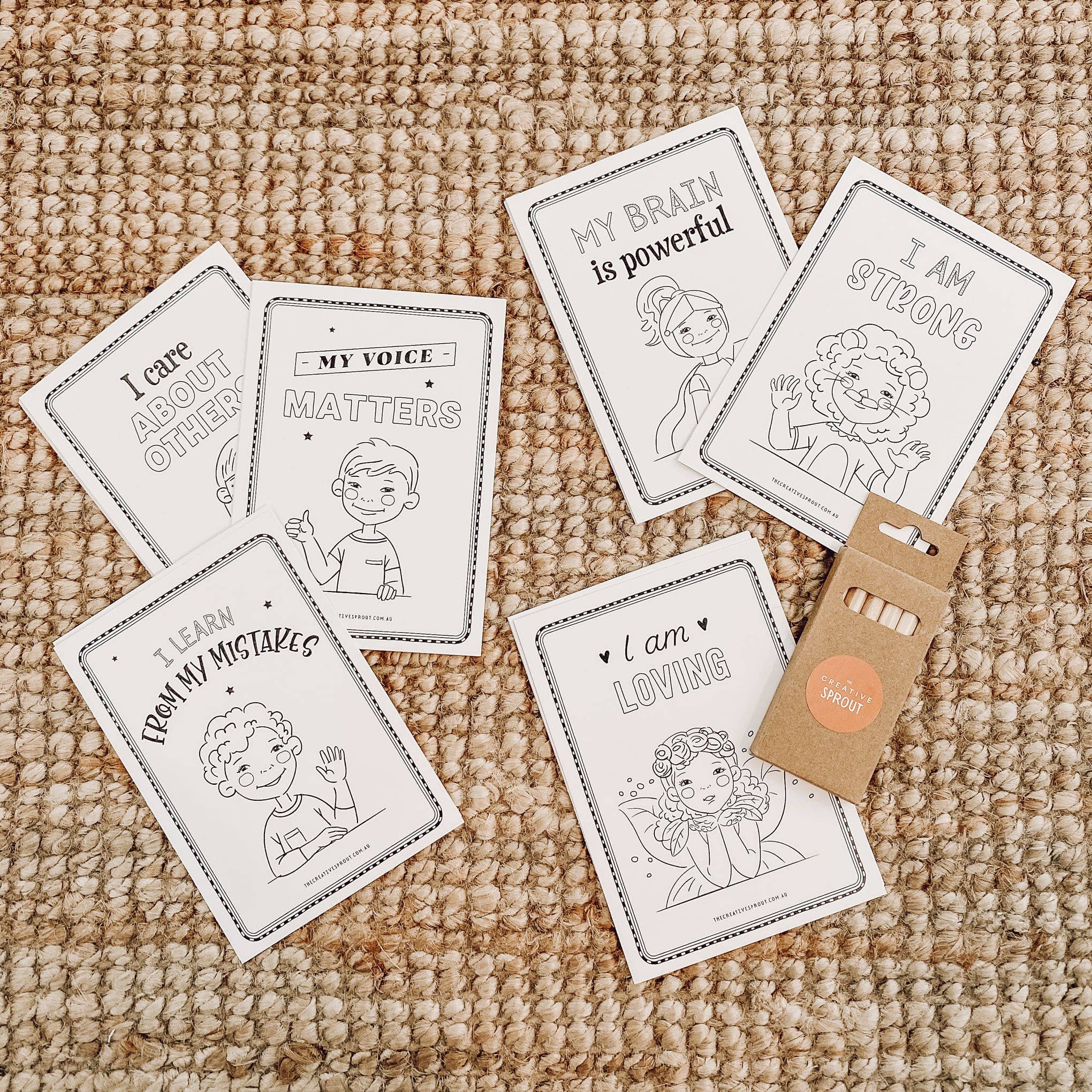 The Creative Sprout - Affirmation Colouring Pages for Kids – Mindfulness Activity