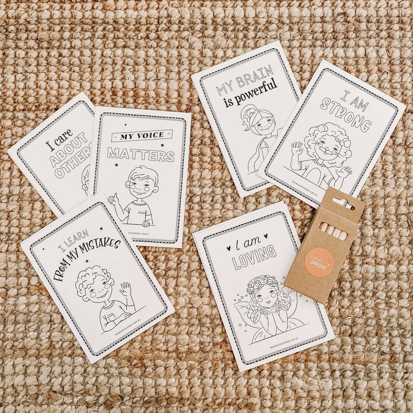 The Creative Sprout - Affirmation Colouring Pages for Kids – Mindfulness Activity