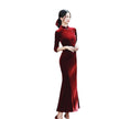 Improved Chinese-style Velvet Embroidered Dress Slim Dress