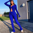 New Fashion Women Casual Slim fit Long sleeve Button down Athleisure wear 2pcs Outfit set