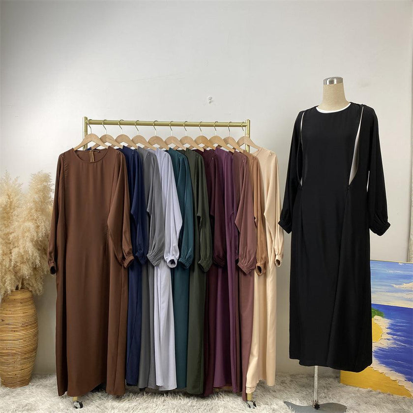 Fashion Nursing Clothes Muslim Long Sleeve Slim Fit Dress