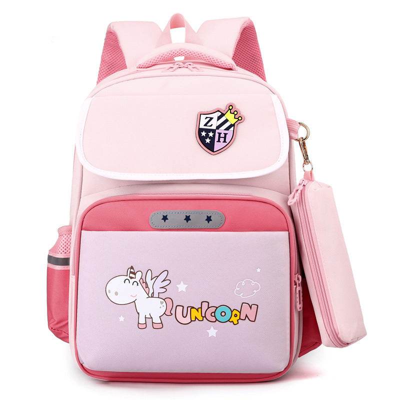 Primary School Large Capacity Spine Supportive Canvas Backpack for school